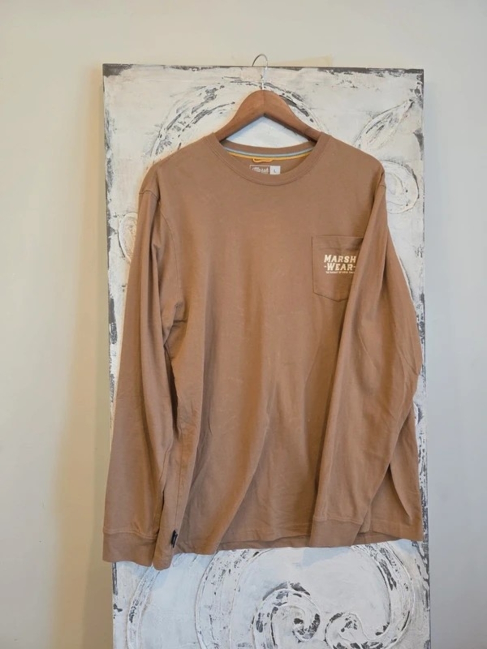 Southern Marsh Men's Long Sleeve Pocket Tee - Tan